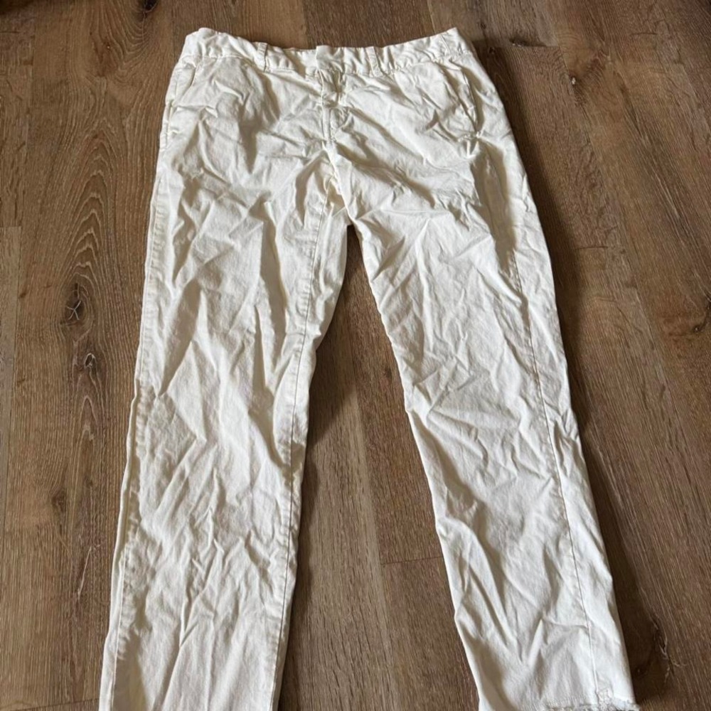 Nili Lotan East Hampton Ankle Crop Pant Eggshell White‎ straight leg women's 6